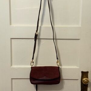 Aimee Kestenberg Burgundy Leather Crossbody Bag